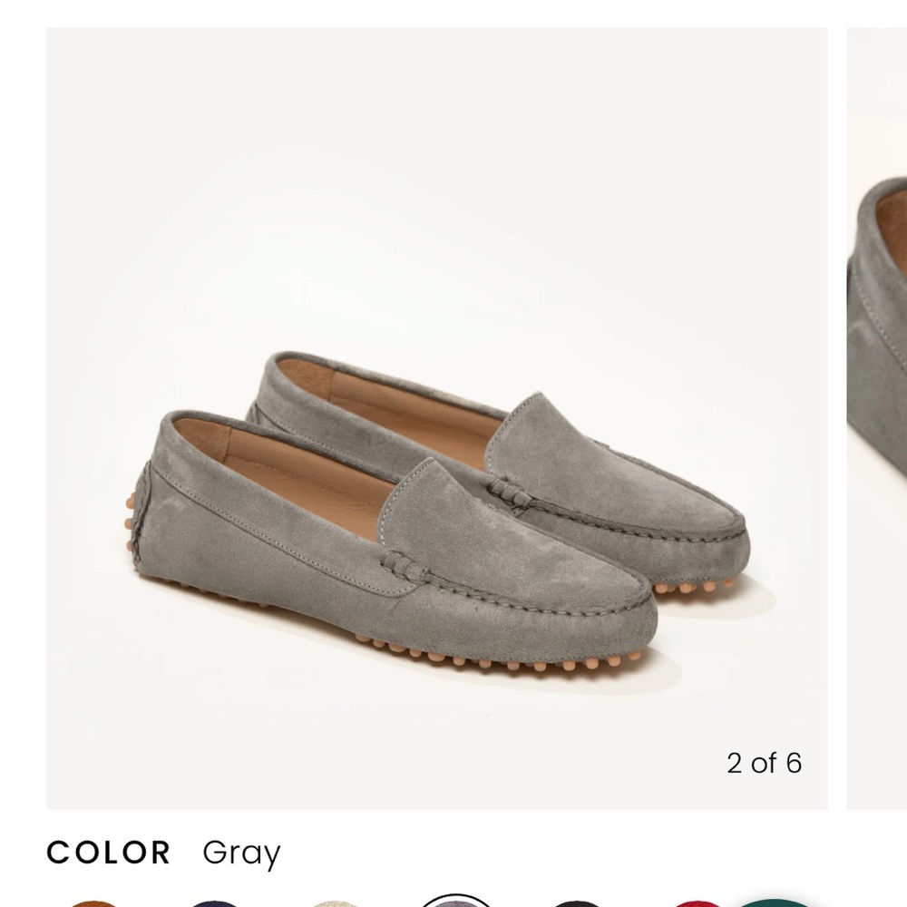 M Gemi Grey Suede The Felize Moccasin Size 39 New